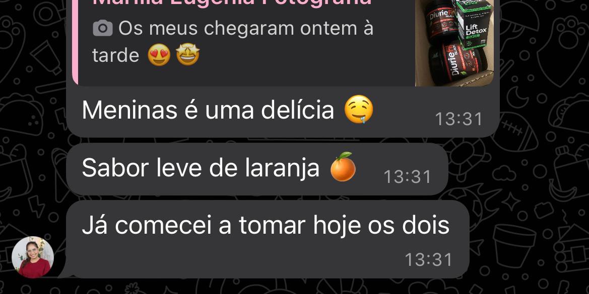 Depoimento — sabor laranja do Diurie Fit Black é delicioso